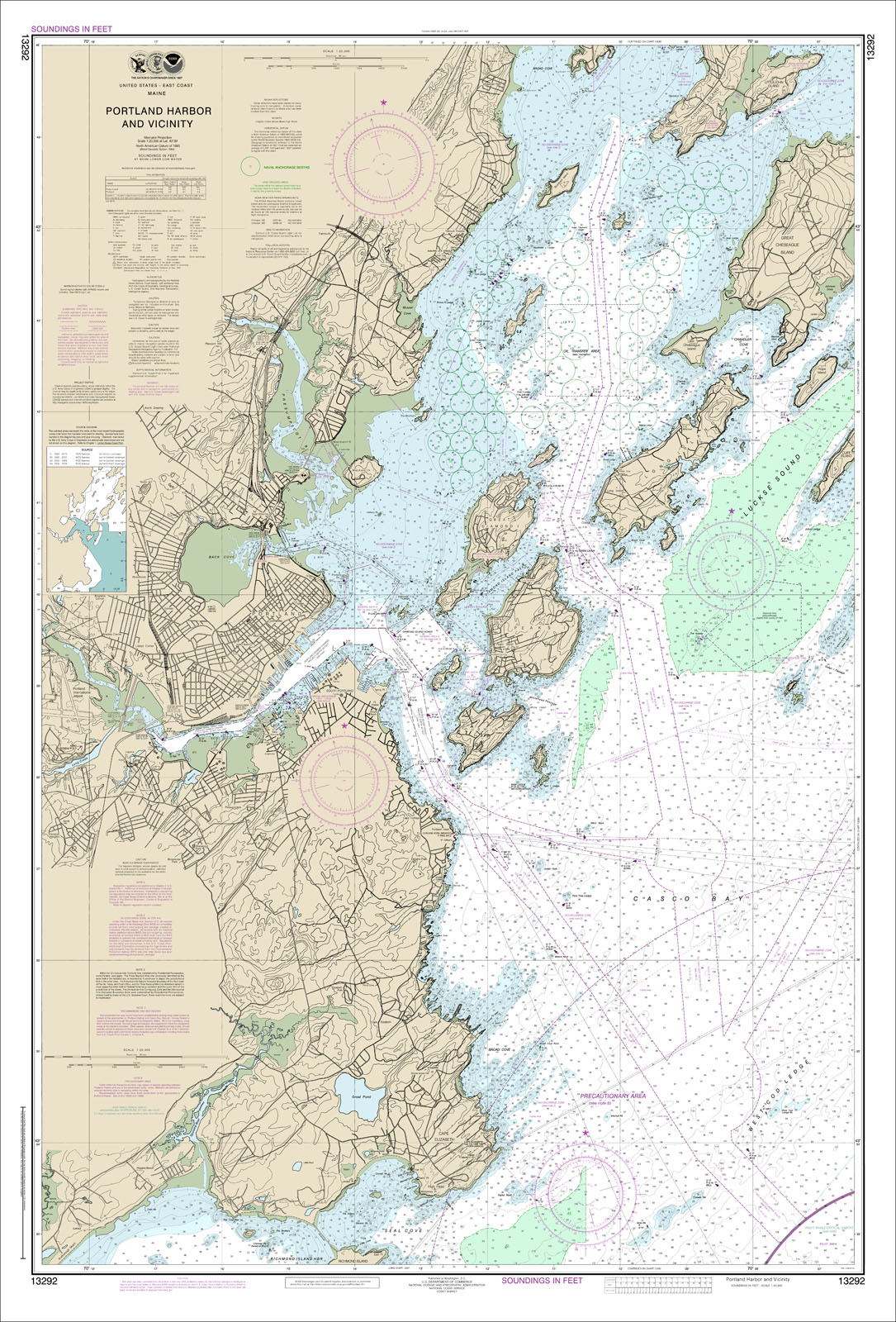 Portland Harbor Maine Nautical Chart Reproduction Old Map Company