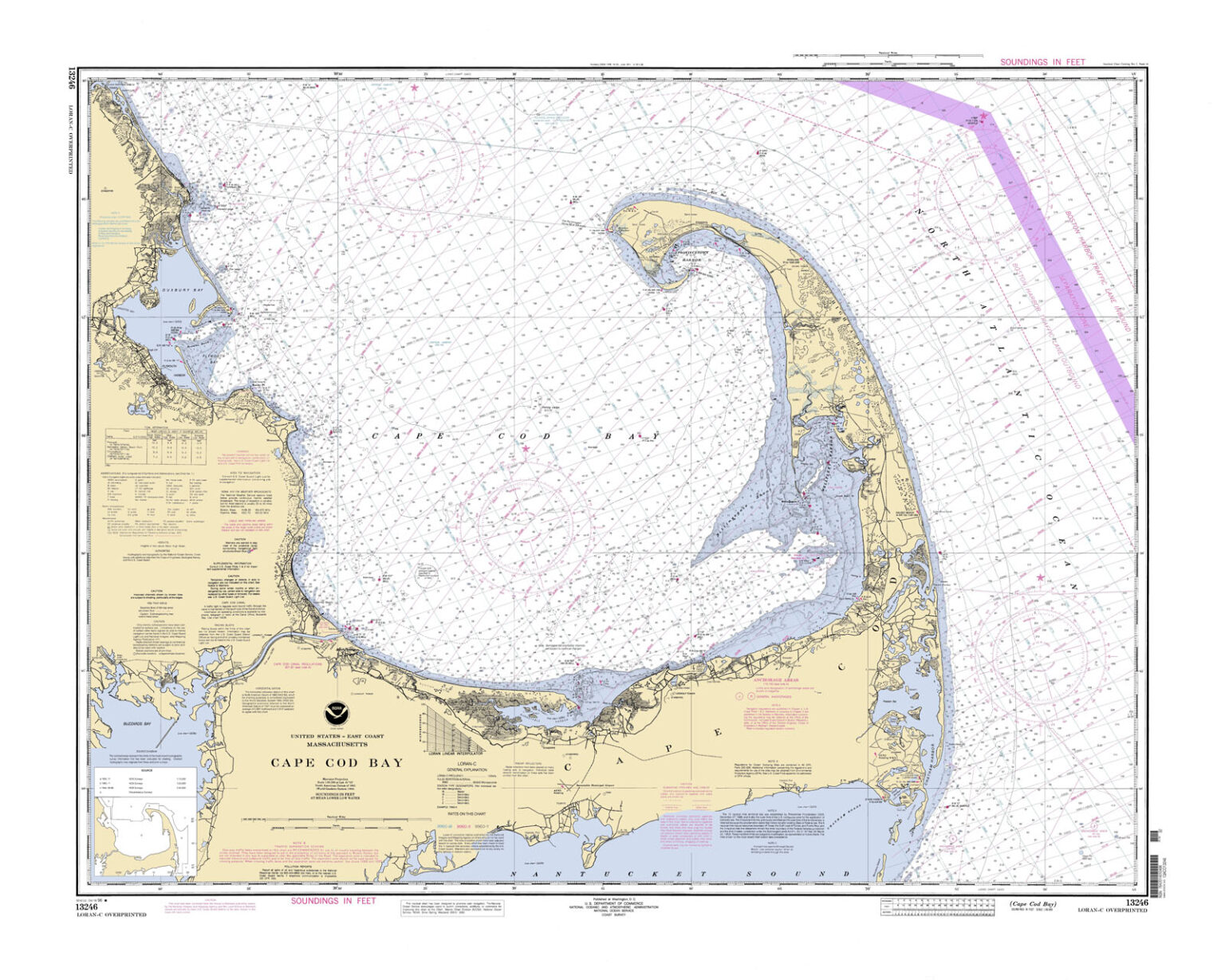 Cape Cod Bay, Massachusetts Nautical Chart Reproduction Old Map Company